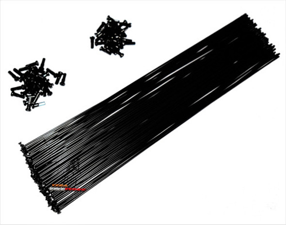 Rayos Trafilados Especiales 255mm Niples Negros Bicicleta 72 0