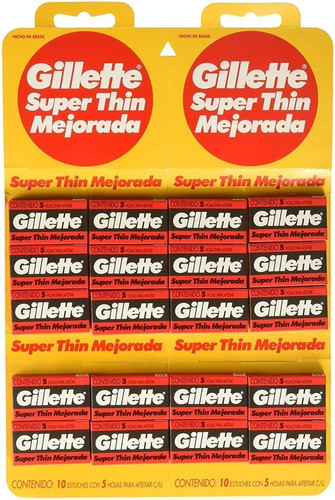 Gillette Super Thin Roja Hojas Afeitar Blisters X20 Unidades 1