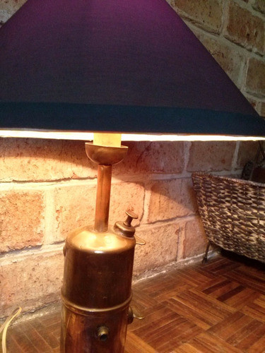 Lampara Base Bronce C/pantalla E Instalacion 1