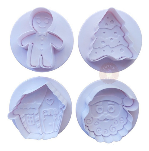 Cortantes De Navidad Set X4 Repostería Galletas Fondant 1