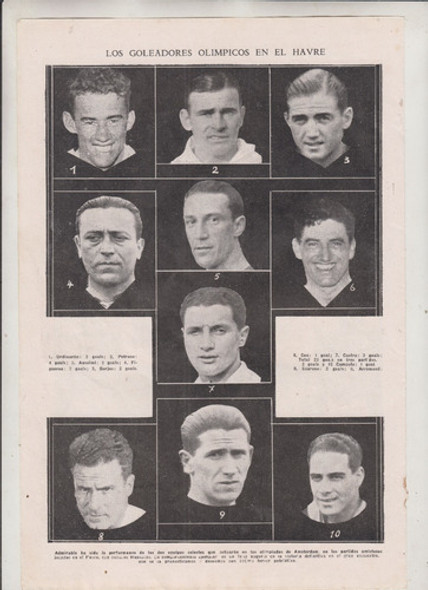 1928 Futbol Uruguay Fotos Goleadores Olimpicos En El Havre 0