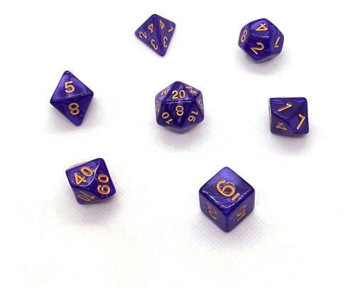 Set 7 Dados Rol - Voodoo Violeta Marmolado Muy Lejano 0