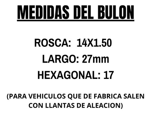 Bulon Antirrobo Seguridad Vw Gol Polo Bora Fox Golf Vento 1