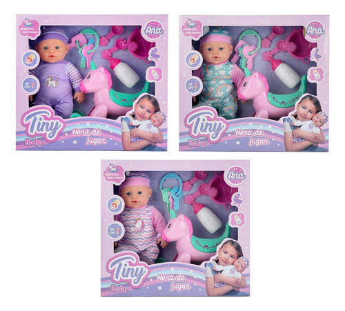 Muñeco Bebote Tiny Hora De Jugar C/unicornio Sebigus 0
