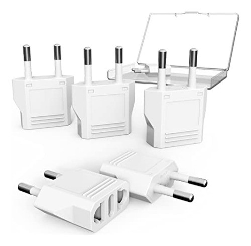 6 Adaptadores De Enchufe De Ee. Uu. A Europa, Adaptadores Pa 0
