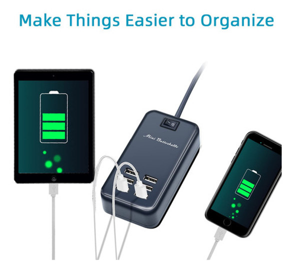 Estacin De Carga Usb, Estacin De Carga De Escritorio De 6 Pu 1