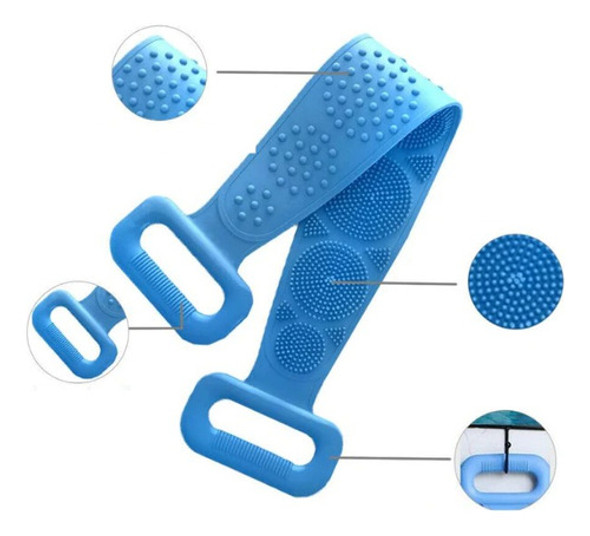 Esponja Cepillo De Silicona Ducha Exfoliante Espalda Clic 0