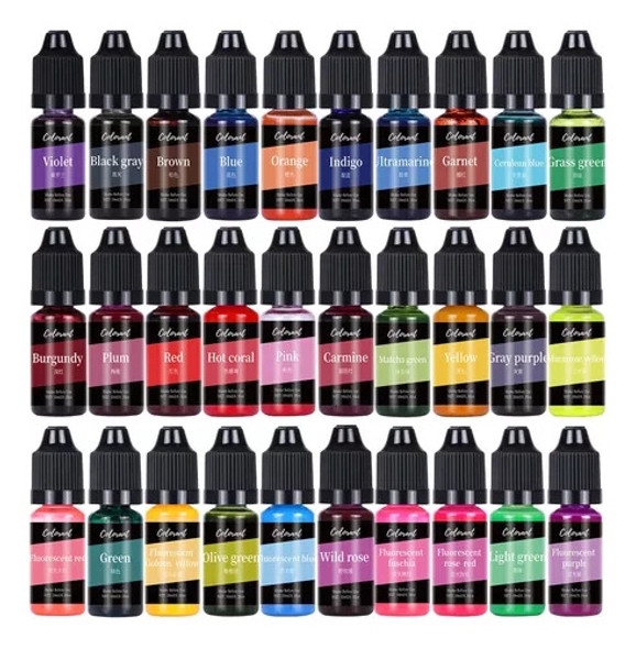 30 Corantes Líquidos Para Velas De 10 Ml De Cada Corante Par 0