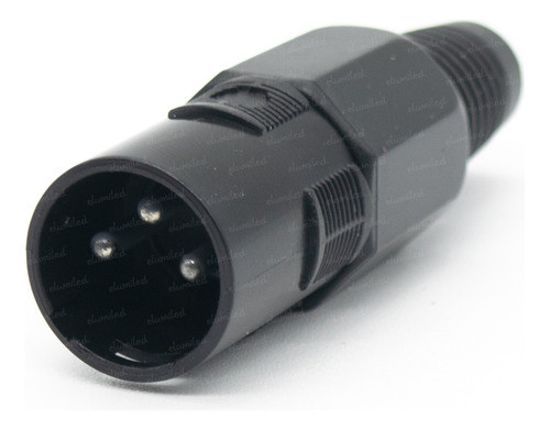 4 Conectores Xlr Canon Macho 3 Pines Plastico Negro Dmx Mic 0