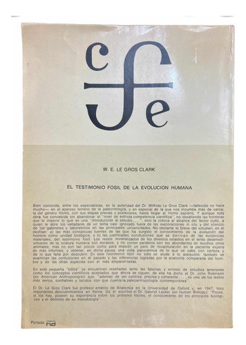 El Testimonio Fósil De La Humanidad. W.e. Le Gros Clark 1