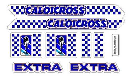 Adesivo Bicicleta Antiga Caloicross Extra 1984 Azul Metaliza 0