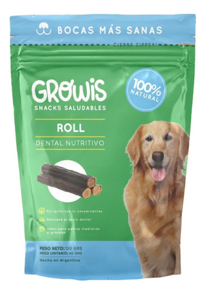 3 Packs Roll Growis Snack Natural Para Perros 0