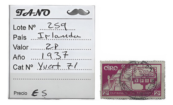 Lote259 Irlanda 2 Pence Año 1937 Yvert#71 0