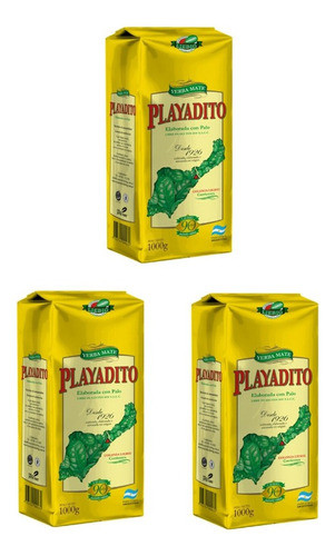 Yerba Mate Playadito Suave 1kg X3 Unidades 0