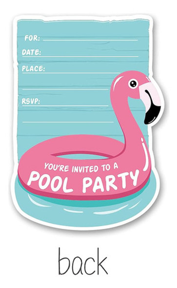 Invitaciones A Fiestas En La Piscina Con Sobres, 20 Invitaci 1