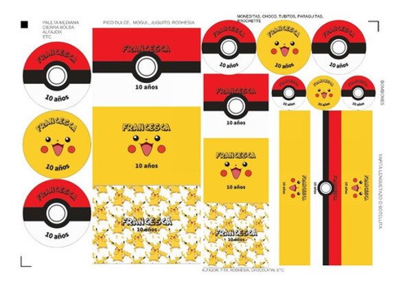Kit Stckers Candy Bar Pokemon 120u 1