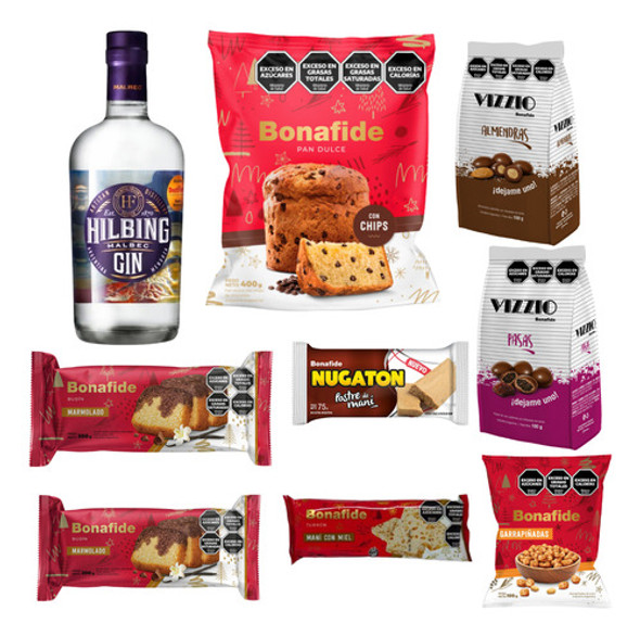 Caja Canasta Navideña Box 8 Bonafide Gin Hilbing Malbec 1