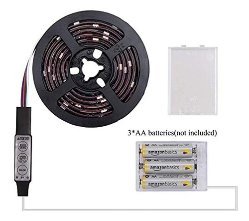 Tira De Luces Led Con Pilas Abtong Rgb Tira De Luces Led Con 1