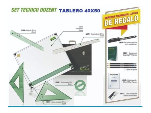 Tablero 40x50  Dozent Plantec 24 Artículos Tècnico 1