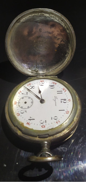 Antigüo Reloj  De Bolsillo Longines Plata 900 1