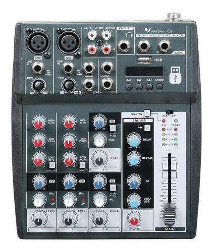 Venetian Fx8b Consola Audio 6 Canales Usb Mp3 Dj Xenyx Mixer 0