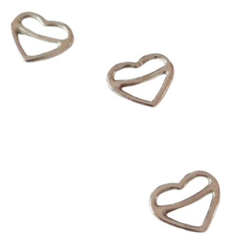Pasantes De Metal Zamac Corazón 10mm . Lencería X 500 0