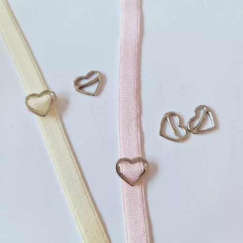 Pasantes De Metal Zamac Corazón 10mm . Lencería X 500 1
