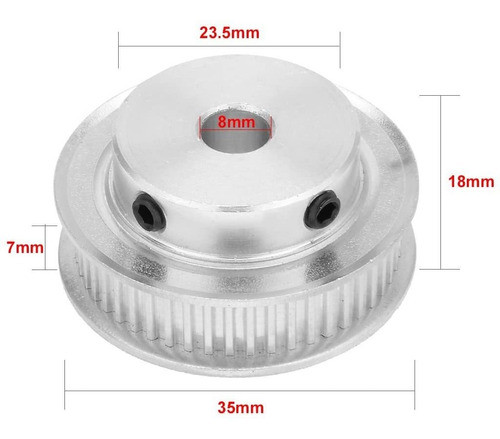 Polea De Correa De Distribucoin De Aluminio | 8mm Diametro 1