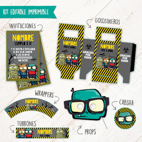 Kit Zombie Infection #2 + Props De Regalo - Textos Editables 1
