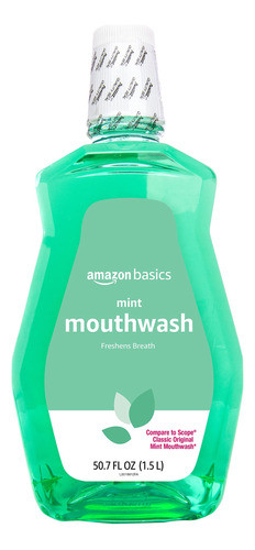 Enxaguante Bucal Amazon Basics Fresh Mint 1,5 L (50,70 Fl Oz 0