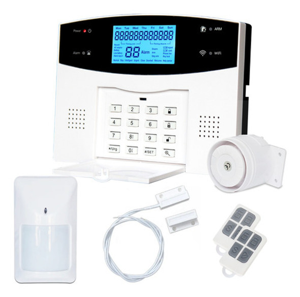 Kit Alarma Domiciliaria Casa Cableada Celular Wifi Gsm 0