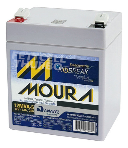 Bateria 12v 5ah Caixa De Som Amvox Aca 700 Pancadão 700w Rms 0