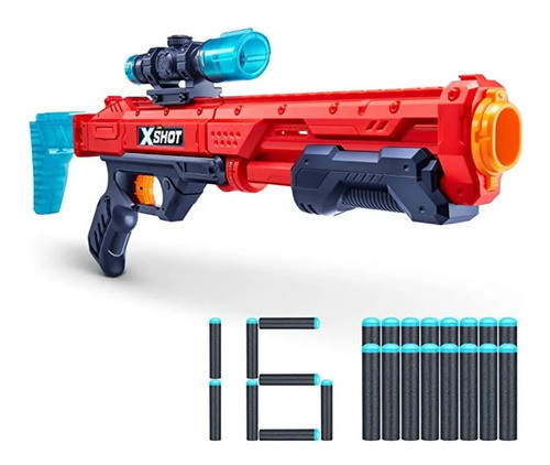 Escopeta Pistola Lanza Dardos Zuru X-shot Hawk Eye 16 Dardos 0