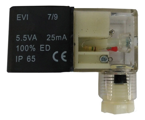 Bobina Solenoide 24v Dc Orifício 9mm Com Led Para Válvulas 1