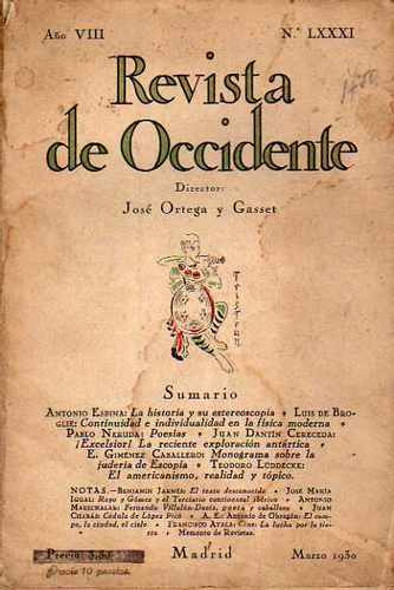 Revista De Occidente - Año Viii - Numero Lxxxi - Marzo 1930 0