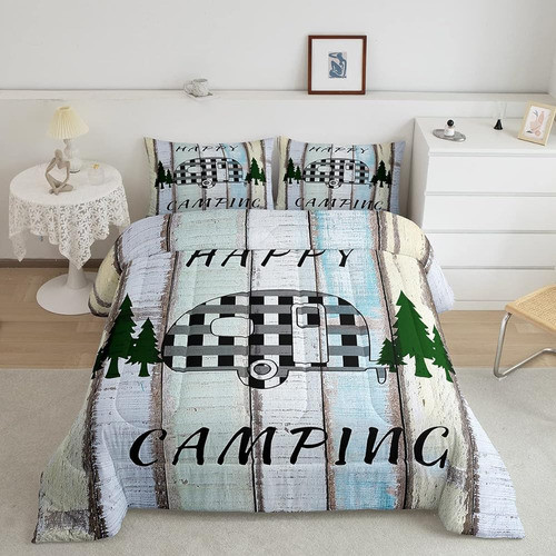 Camper Comforter Happy Camping Bedding Set Rv Camping Comfor 0