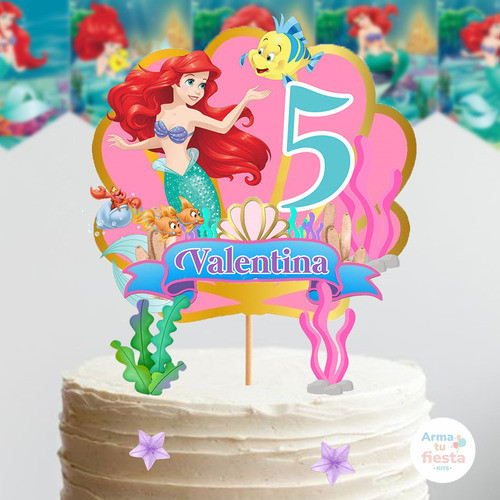 Kit Imprimible La Sirenita Ariel Texto Editable 1