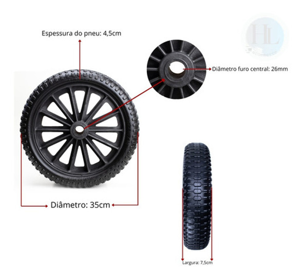 Pneu Maciço De Poliuretano Para Carro De Carga E Carriola 1