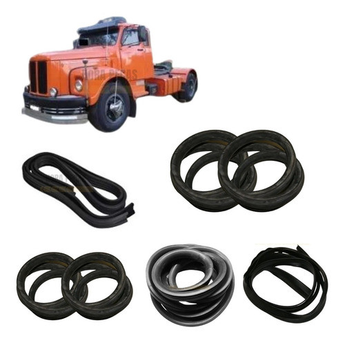 Kit Borracha Vidros Parabrisa E Janelas  Scania L 111 0