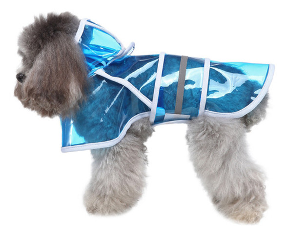 Capa De Chuva J Dog Para Cães Grandes, Reflexiva, Transparen 0