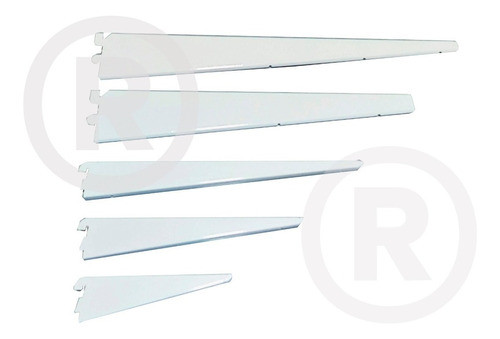 10 Mensula 37cm P/ Riel Doble Reforzada Blanca Todoestantes 0