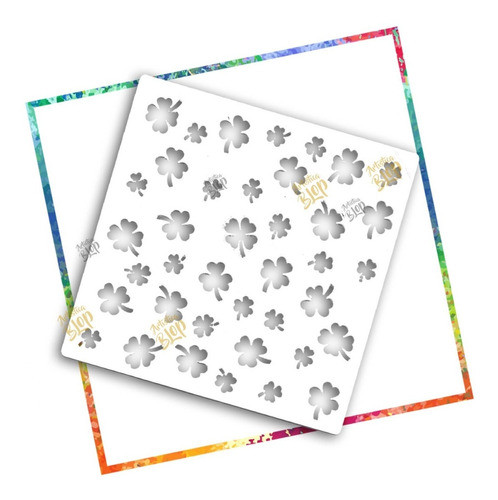 Set Stencil Plantilla Treboles Aerografo Pincel Reposteria 0