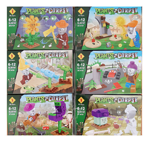 Bloques Para Armar Plantas Vs Zombies Pack X6 217pz Sl89167 0