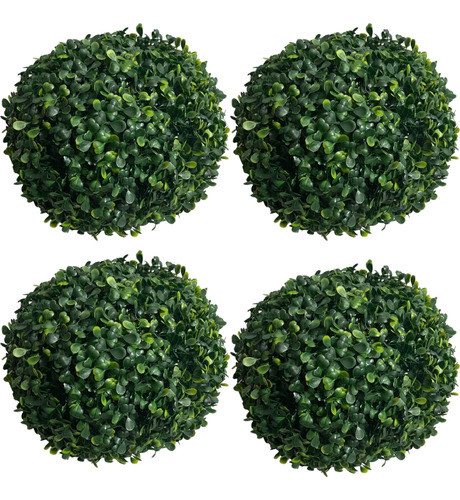 Kit 4 Buchinho Artificial 23 Cm Verde Bola De Grama Topiaria 0