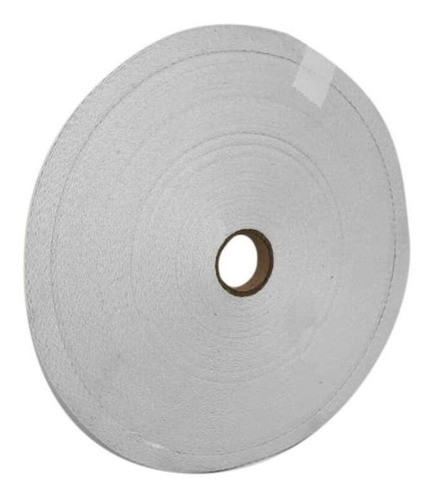 Cadarço Chato Sarjado Branco De Algodão 25mm Com 50 Metros 0