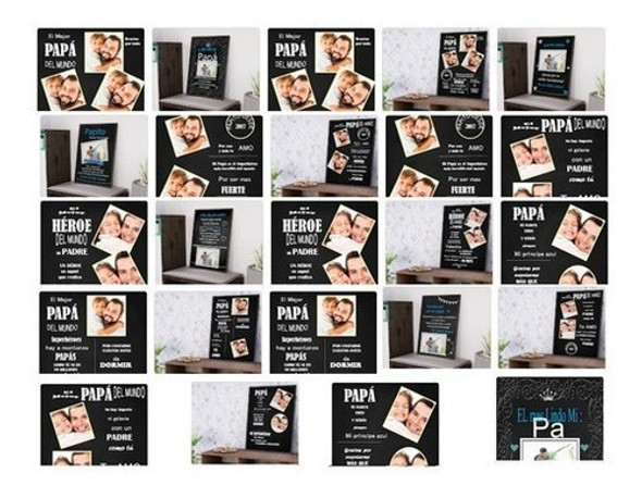 Kit Plantillas Para Cuadros Día Del Padre / Editables Psd 0