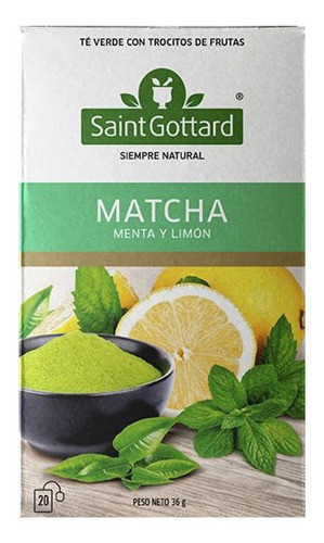 Pack X 6 Cajas Tisana Matcha, Menta Y Limón Saint Gottard 0