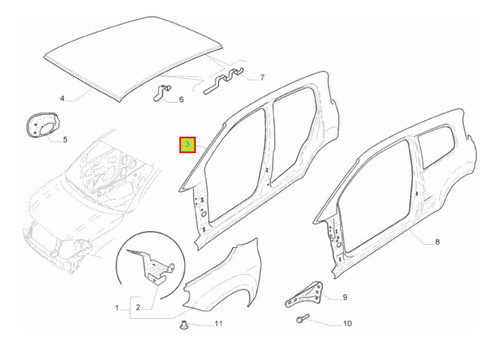 Lateral Der. -original- Fiat Uno Sporting 2016 1.4cc 0