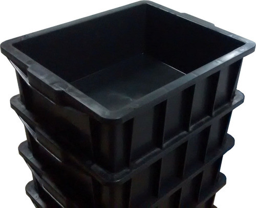 Kit Com 3 Caixas Plasticas 15l Preta Com 3 Tampas Resistente 1