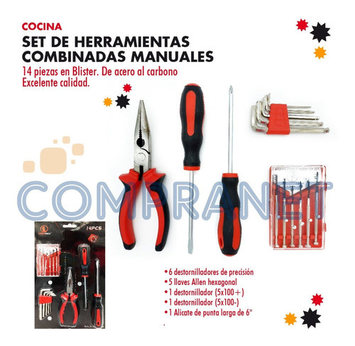 Juego De Herramientas X 14 Piezas, Combinadas Manuales 10890 1